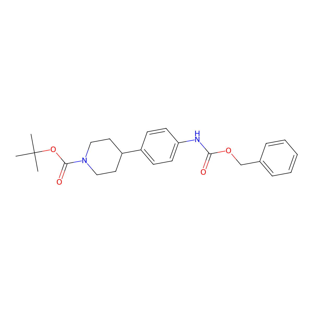 Tert-butyl 4-(4-{[(benzyloxy)carbonyl]amino}phenyl)piperidine-1-carboxylate molecular structure, CAS 1254058-65-5