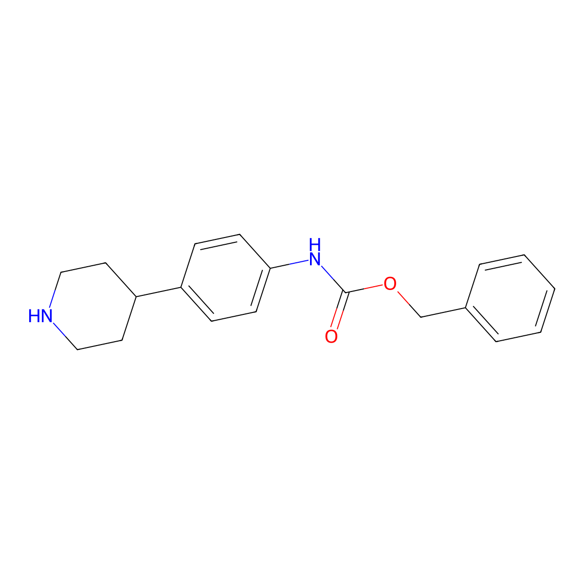 benzyl N-(4-piperidin-4-ylphenyl)carbamate molecular structure, CAS 1254058-68-8