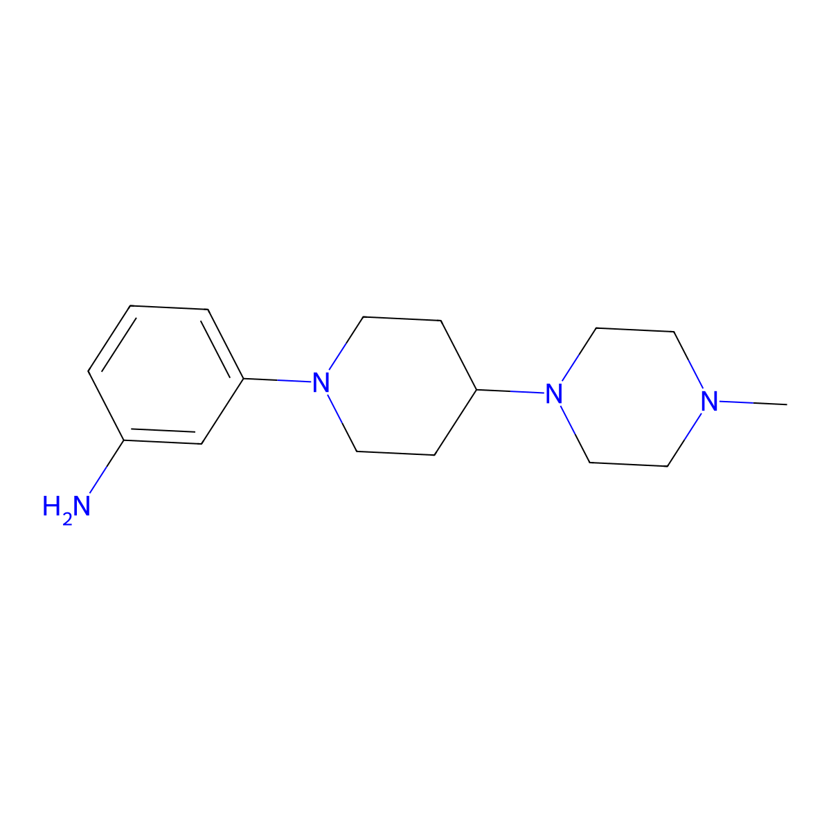 3-[4-(4-Methyl-1-piperazinyl)-1-piperidyl]aniline molecular structure, CAS 1254058-80-4