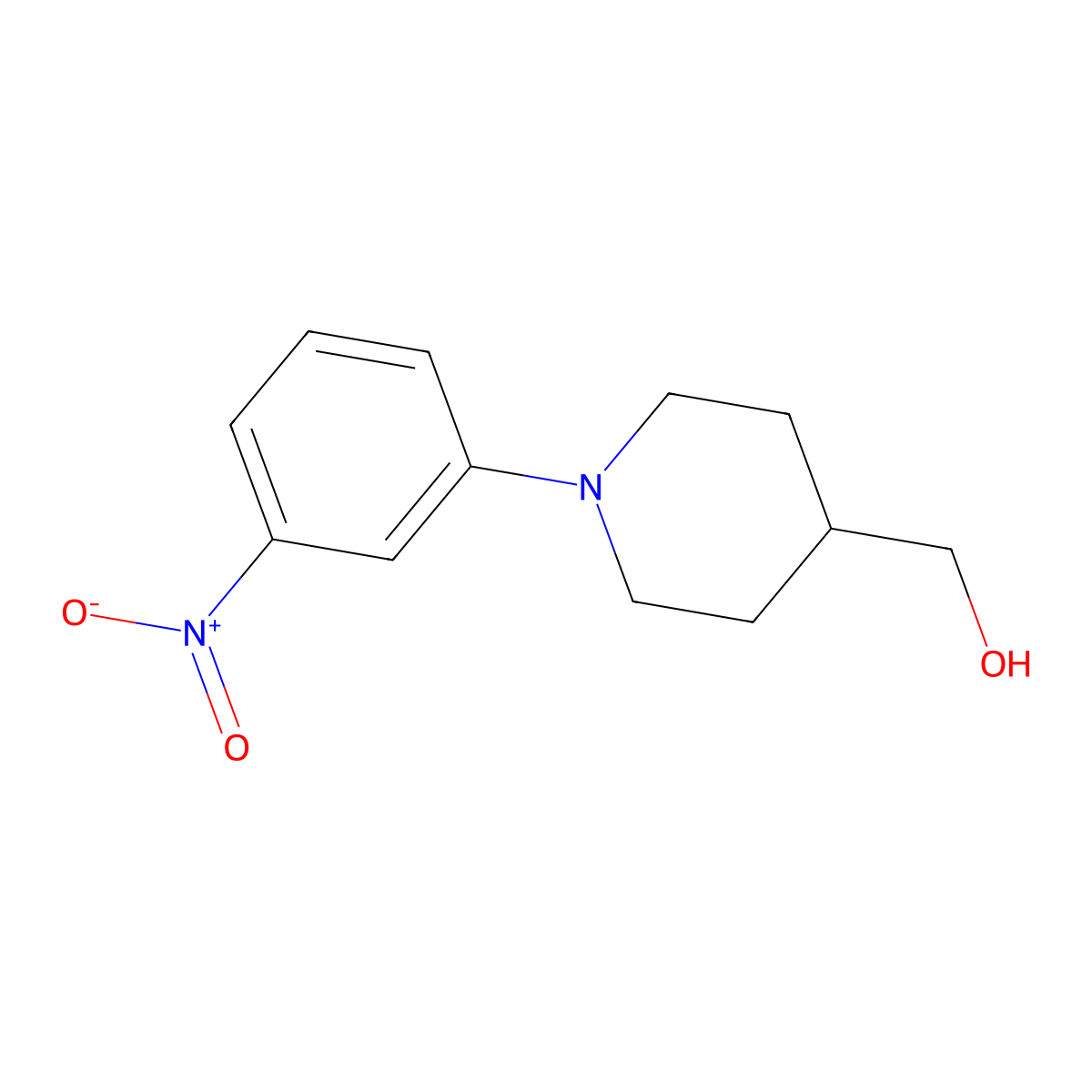 1-(3-Nitrophenyl)piperidine-4-methanol molecular structure, CAS 1254059-02-3