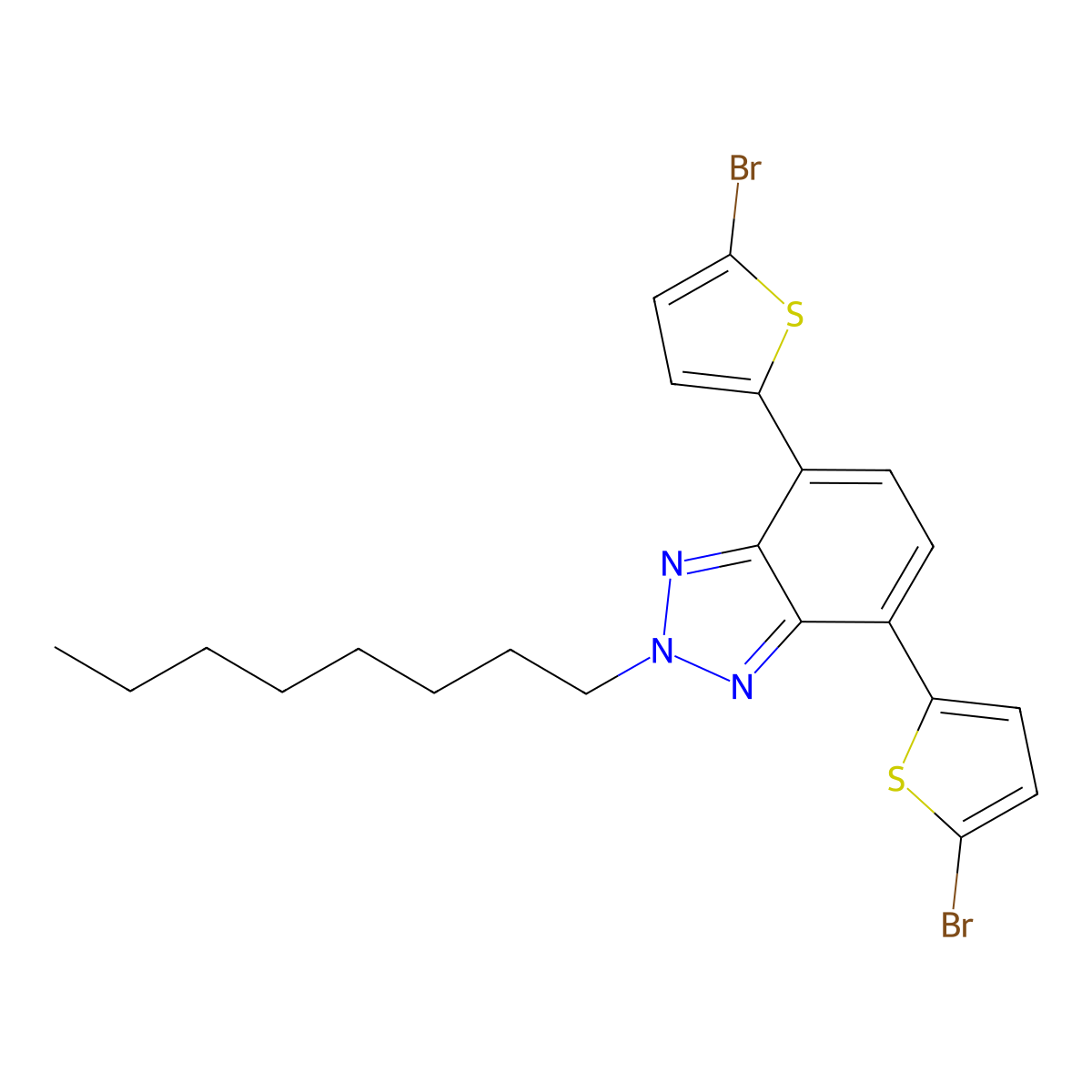 4,7-Bis(5-bromo-2-thienyl)-2-n-octyl-2H-benzotriazole molecular structure, CAS 1254062-39-9