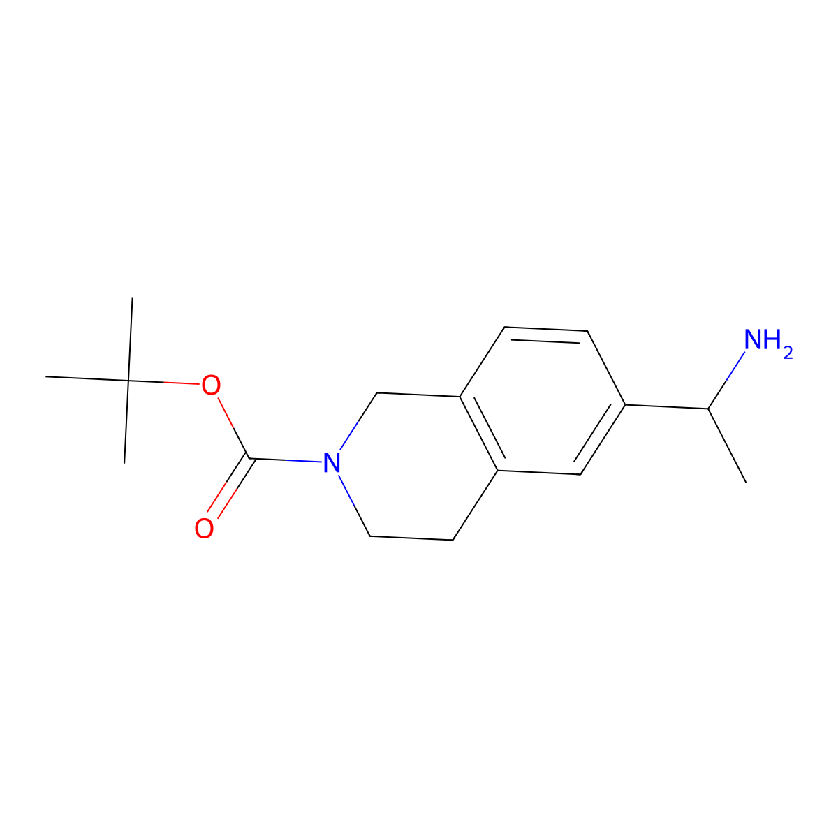 2(1H)-Isoquinolinecarboxylic acid, 6-(1-aminoethyl)-3,4-dihydro-, 1,1-dimethylethyl ester molecular structure, CAS 1254062-43-5