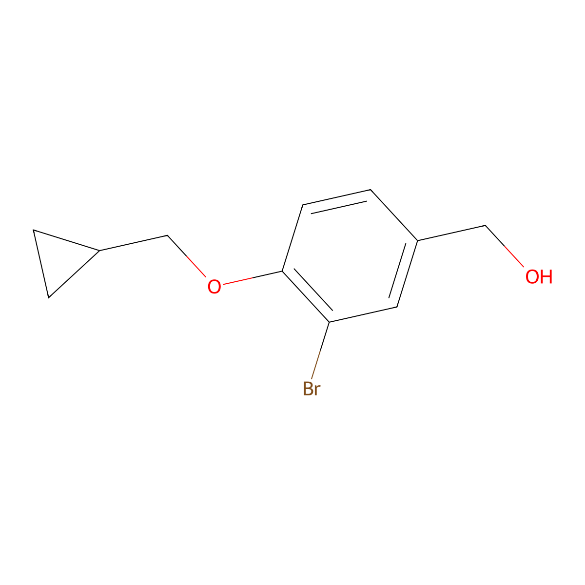 [3-Bromo-4-(cyclopropylmethoxy)phenyl]methanol molecular structure, CAS 1254062-54-8