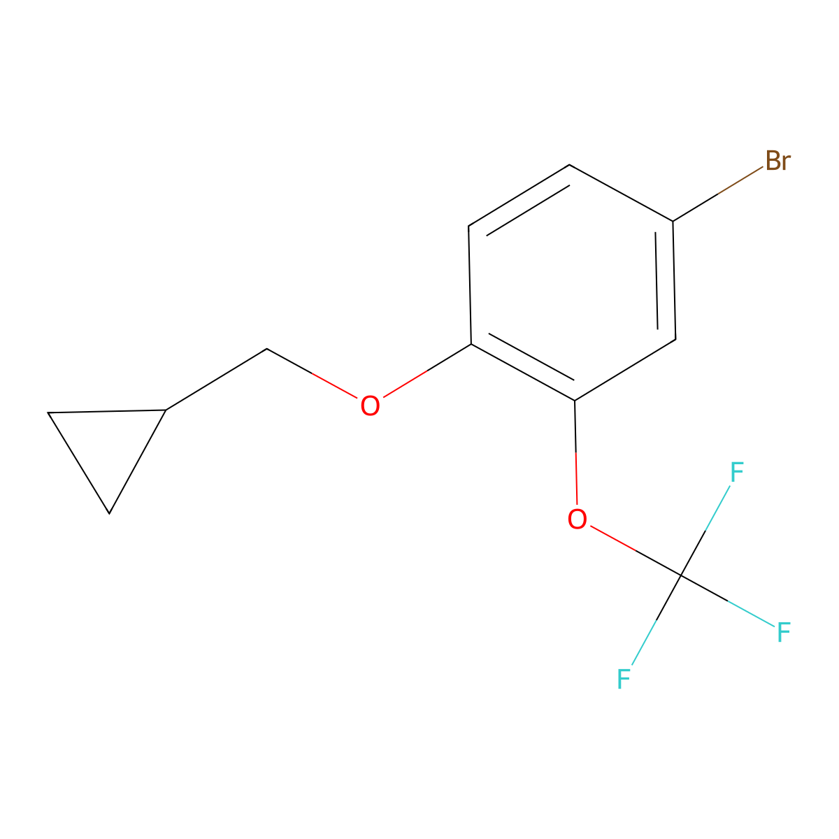 4-Bromo-1-(cyclopropylmethoxy)-2-(trifluoromethoxy)benzene molecular structure, CAS 1254062-76-4