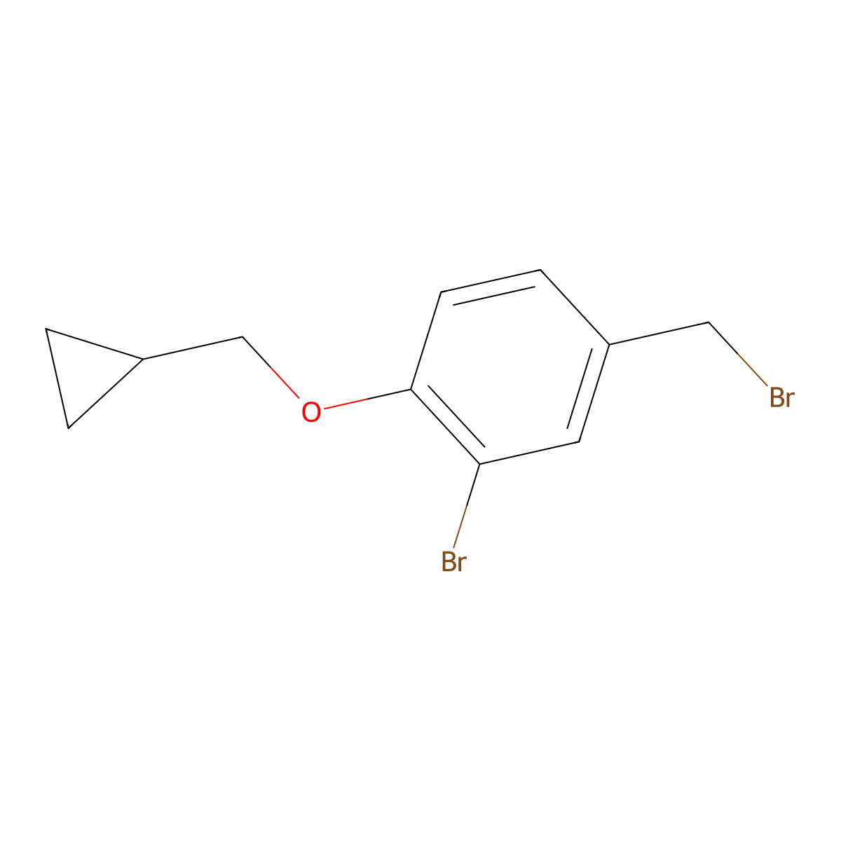 2-Bromo-4-(bromomethyl)-1-(cyclopropylmethoxy)benzene molecular structure, CAS 1254062-97-9