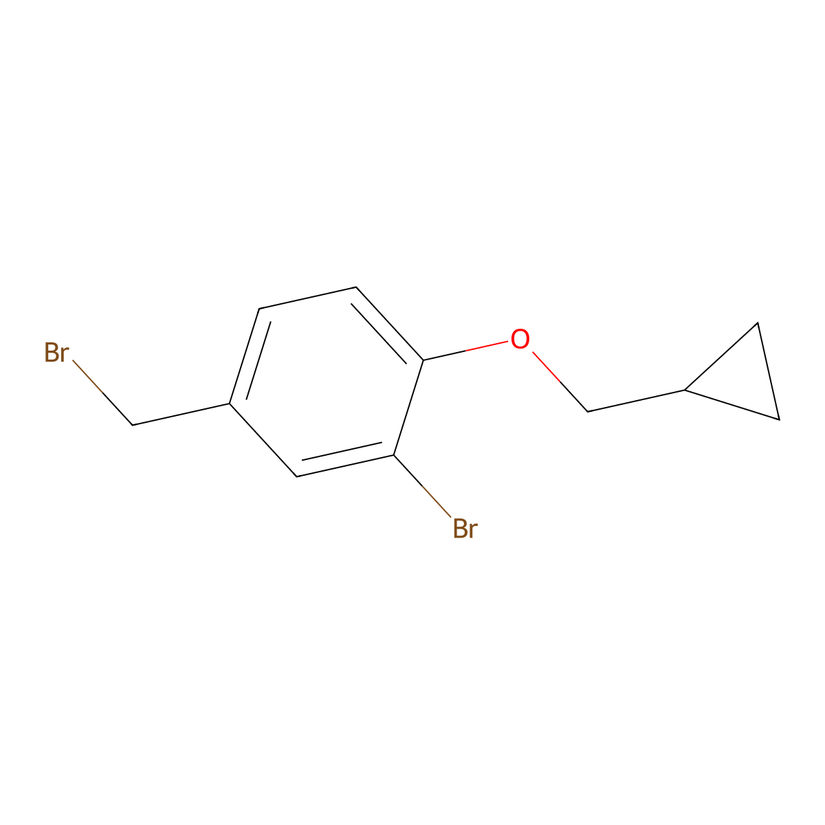 2-Bromo-4-(bromomethyl)-1-(cyclopropylmethoxy)benzene molecular structure, CAS 1254062-97-9