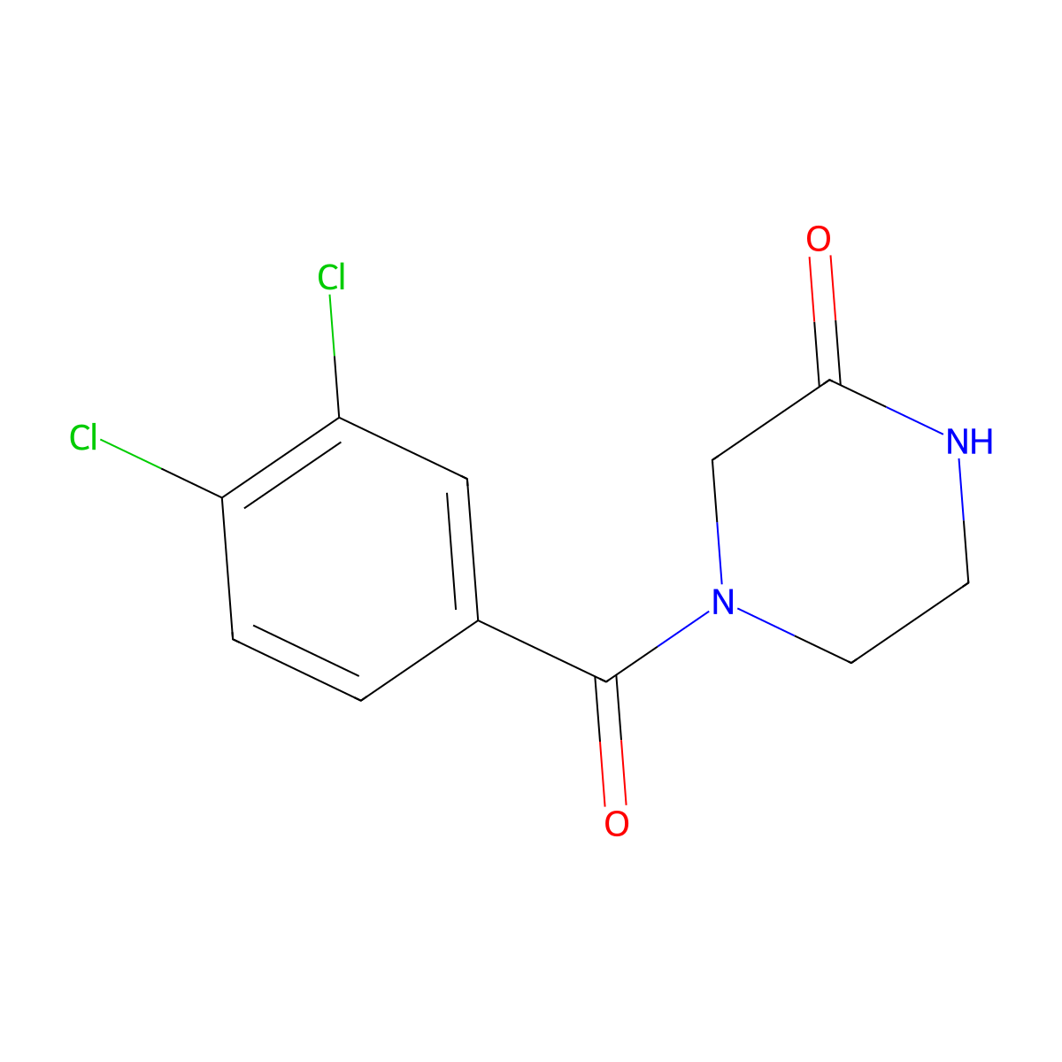 4-(3,4-Dichlorobenzoyl)piperazin-2-one molecular structure, CAS 1254073-47-6