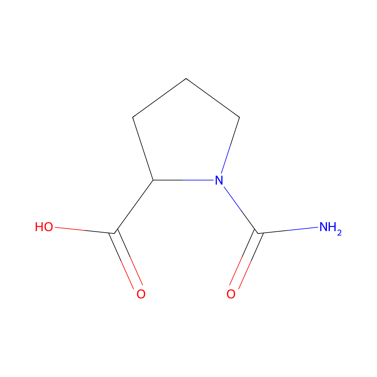 1-Carbamoylpyrrolidine-2-carboxylic acid molecular structure, CAS 125411-62-3