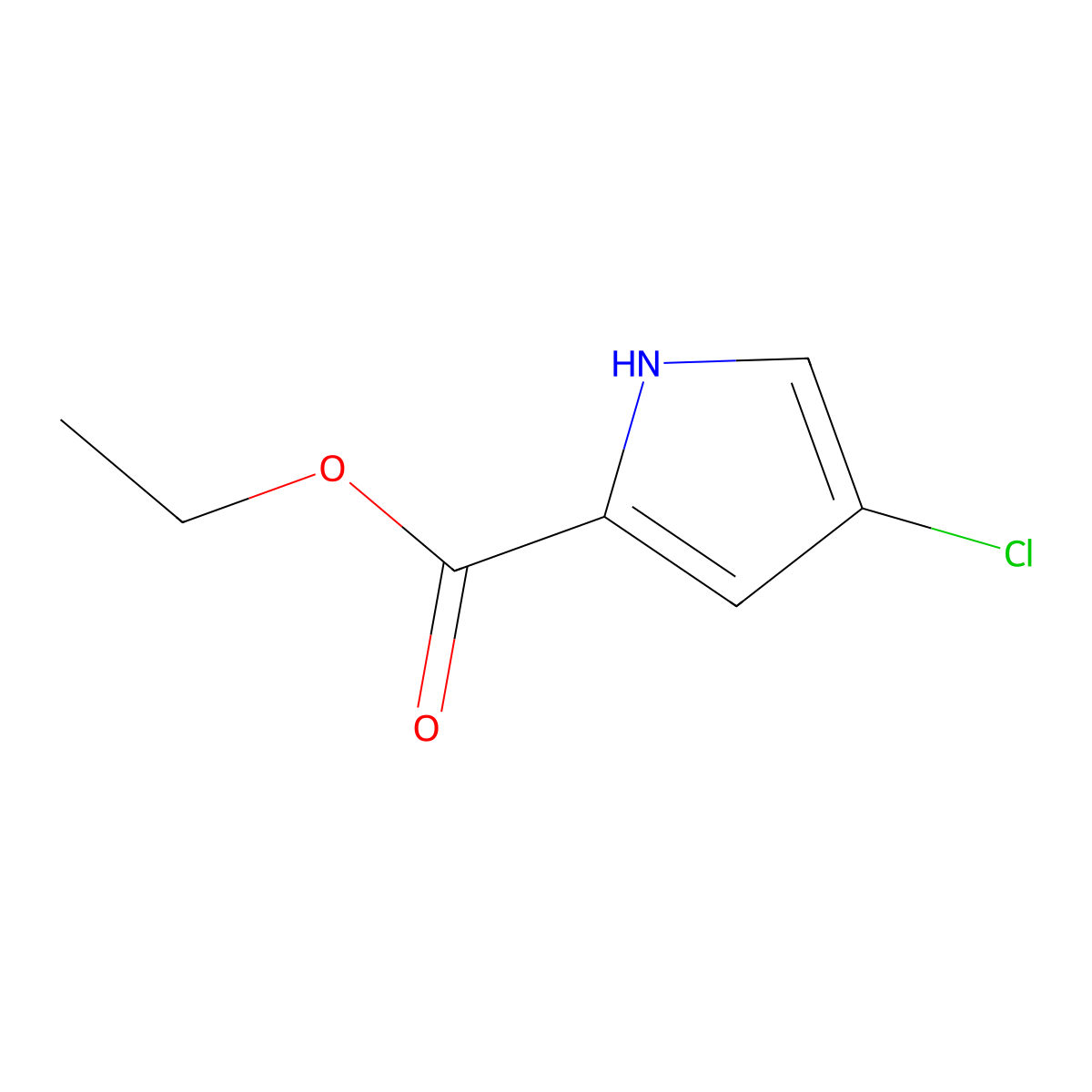 Ethyl 4-chloro-1H-pyrrole-2-carboxylate molecular structure, CAS 1254110-74-1