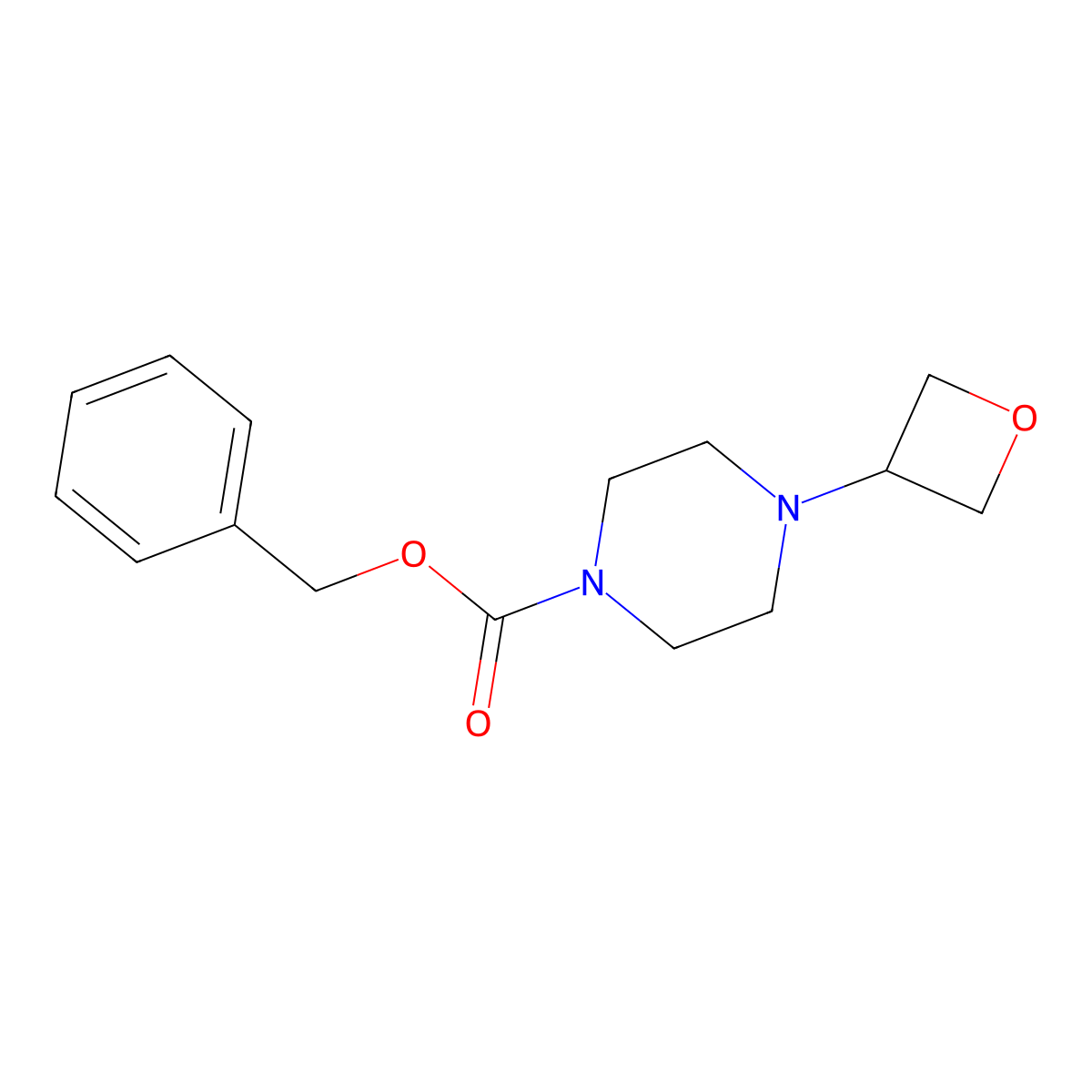 Benzyl 4-(oxetan-3-yl) piperazine-1-carboxylate molecular structure, CAS 1254115-22-4