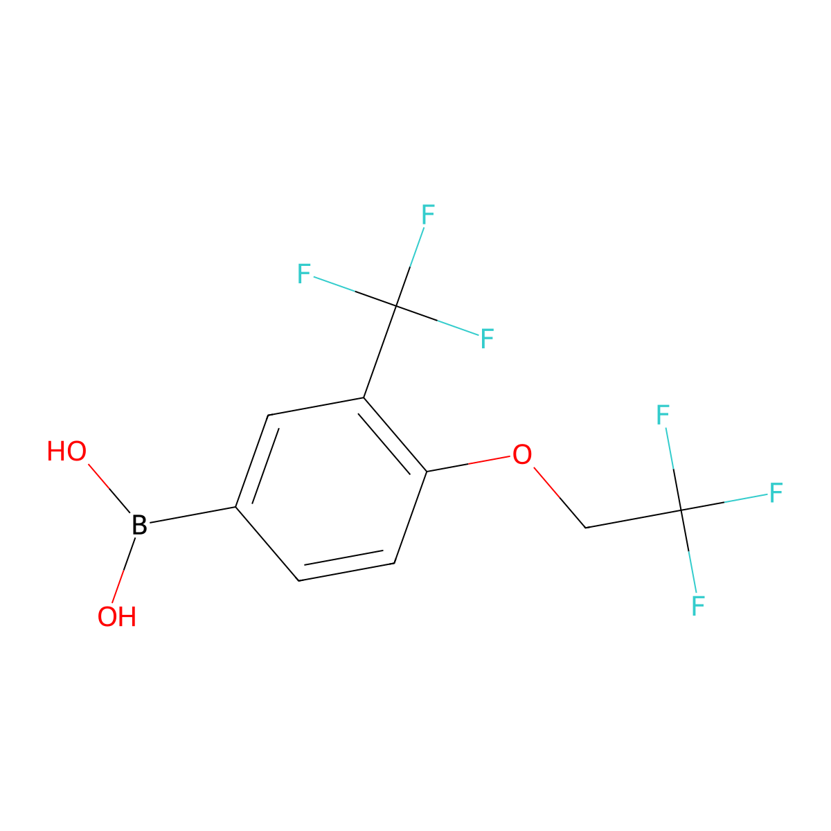 B-[4-(2,2,2-Trifluoroethoxy)-3-(trifluoromethyl)phenyl]boronic acid molecular structure, CAS 1254118-26-7