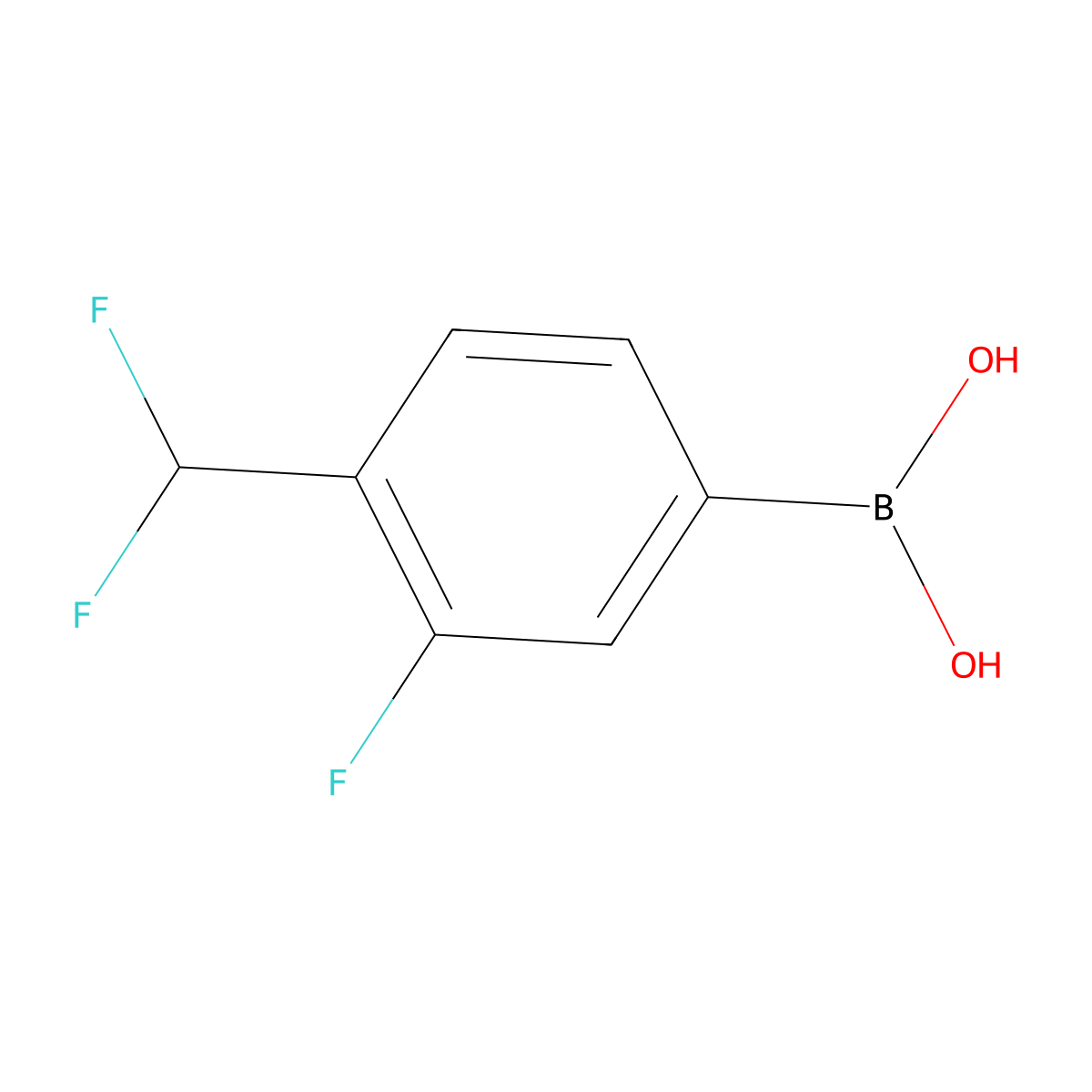 (4-(Difluoromethyl)-3-fluorophenyl)boronic acid molecular structure, CAS 1254118-36-9