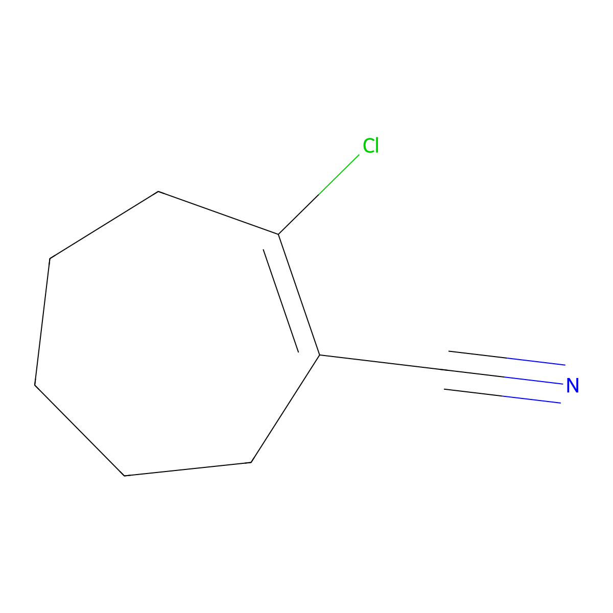 2-Chlorocyclohept-1-ene-1-carbonitrile molecular structure, CAS 1254119-61-3