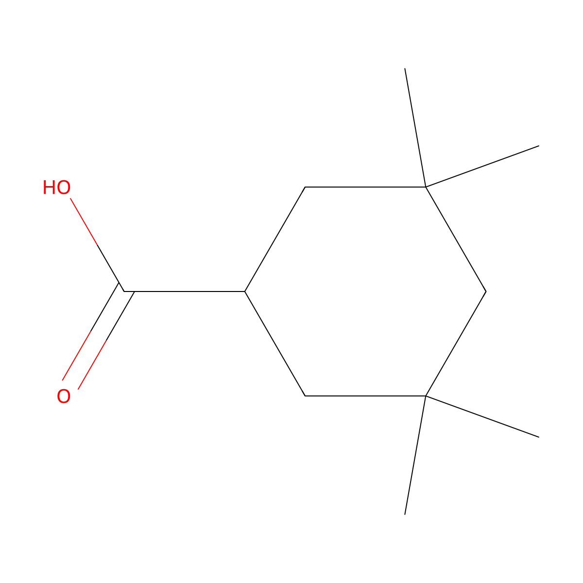 3,3,5,5-Tetramethylcyclohexane-1-carboxylic acid molecular structure, CAS 1254119-78-2