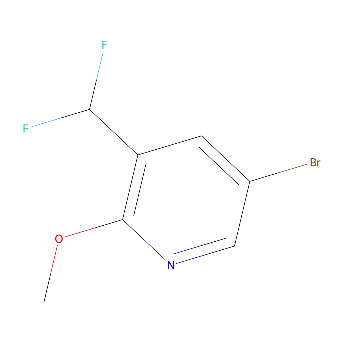5-Bromo-3-(difluoromethyl)-2-methoxypyridine molecular structure, CAS 1254123-51-7