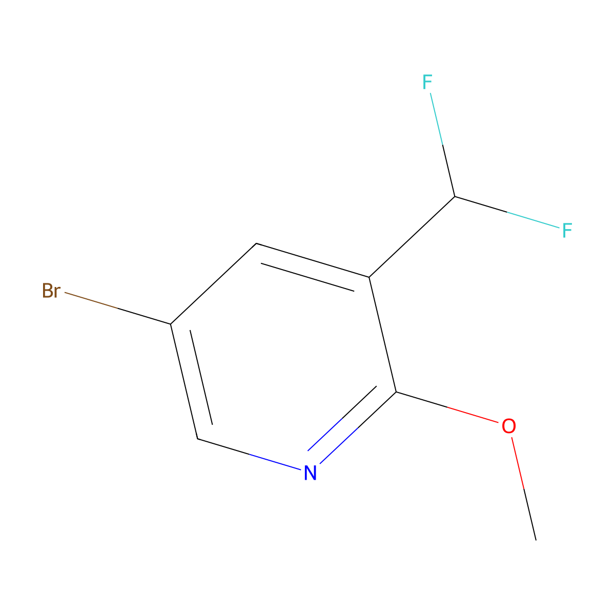 5-Bromo-3-(difluoromethyl)-2-methoxypyridine molecular structure, CAS 1254123-51-7