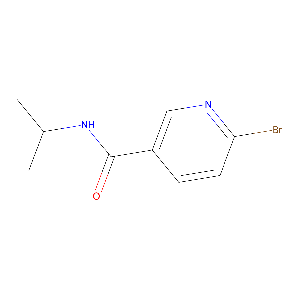 6-bromo-N-(propan-2-yl)pyridine-3-carboxamide molecular structure, CAS 1254123-86-8