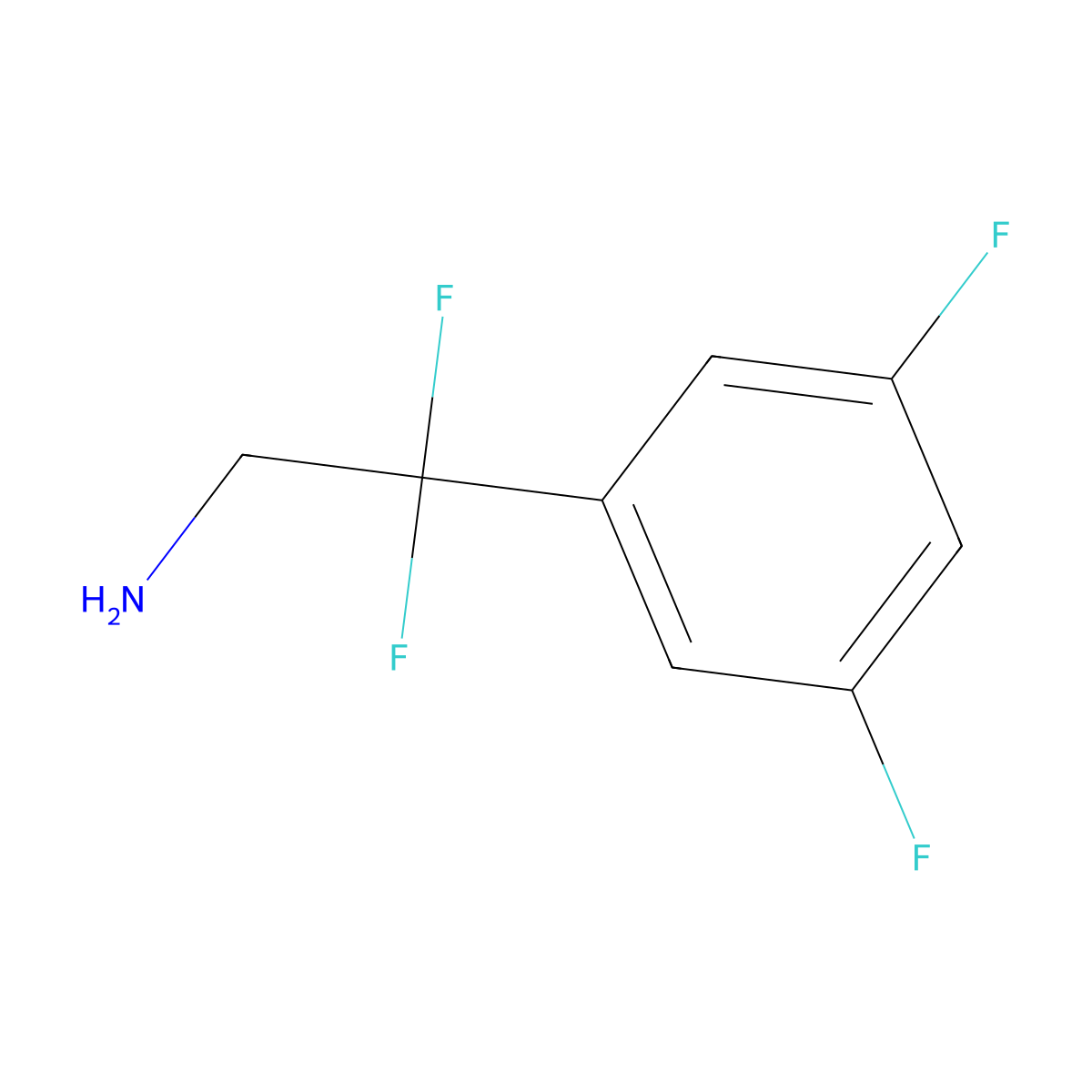 2-(3,5-Difluorophenyl)-2,2-difluoroethan-1-amine molecular structure, CAS 1254156-78-9