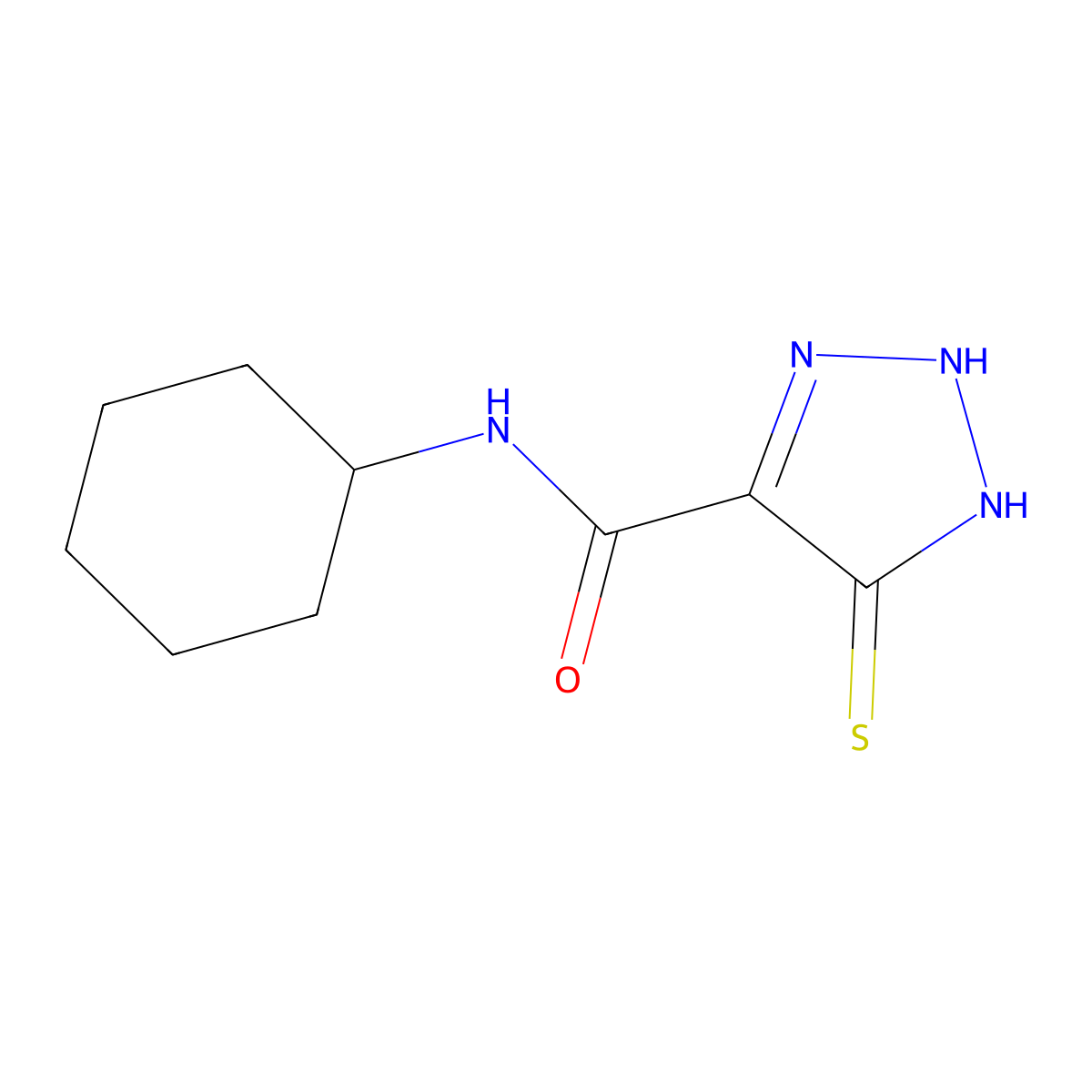 N-cyclohexyl-5-sulfanyl-1H-1,2,3-triazole-4-carboxamide molecular structure, CAS 125416-60-6