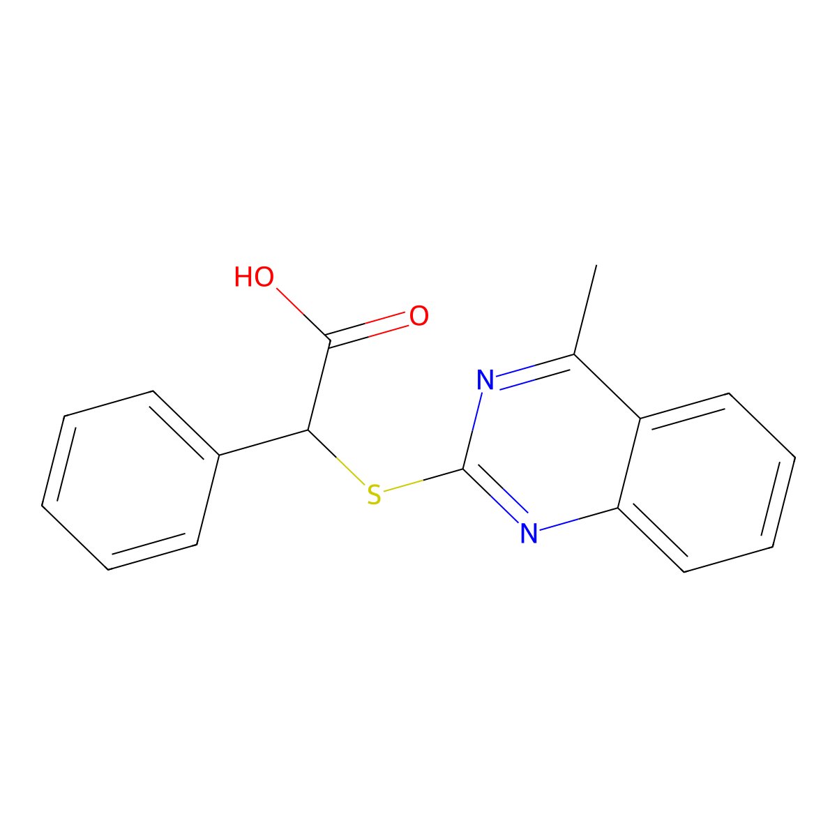 [(4-Methylquinazolin-2-yl)sulfanyl](phenyl)acetic acid molecular structure, CAS 125416-72-0