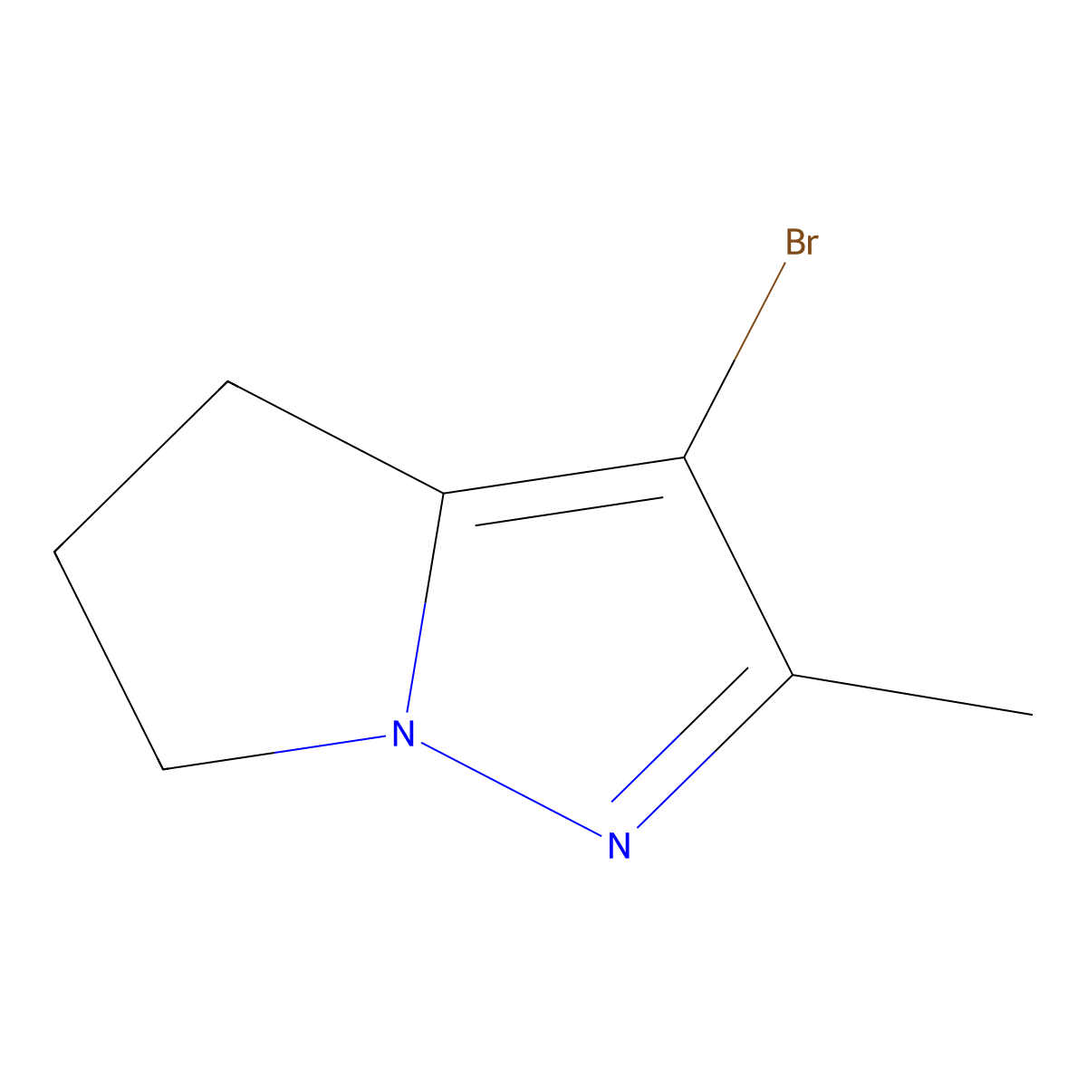 3-bromo-2-methyl-5,6-dihydro-4H-pyrrolo[1,2-b]pyrazole molecular structure, CAS 1254163-68-2