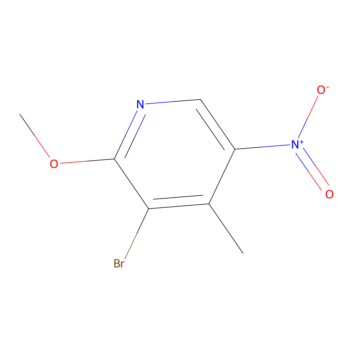 3-Bromo-2-methoxy-4-methyl-5-nitropyridine molecular structure, CAS 1254163-76-2