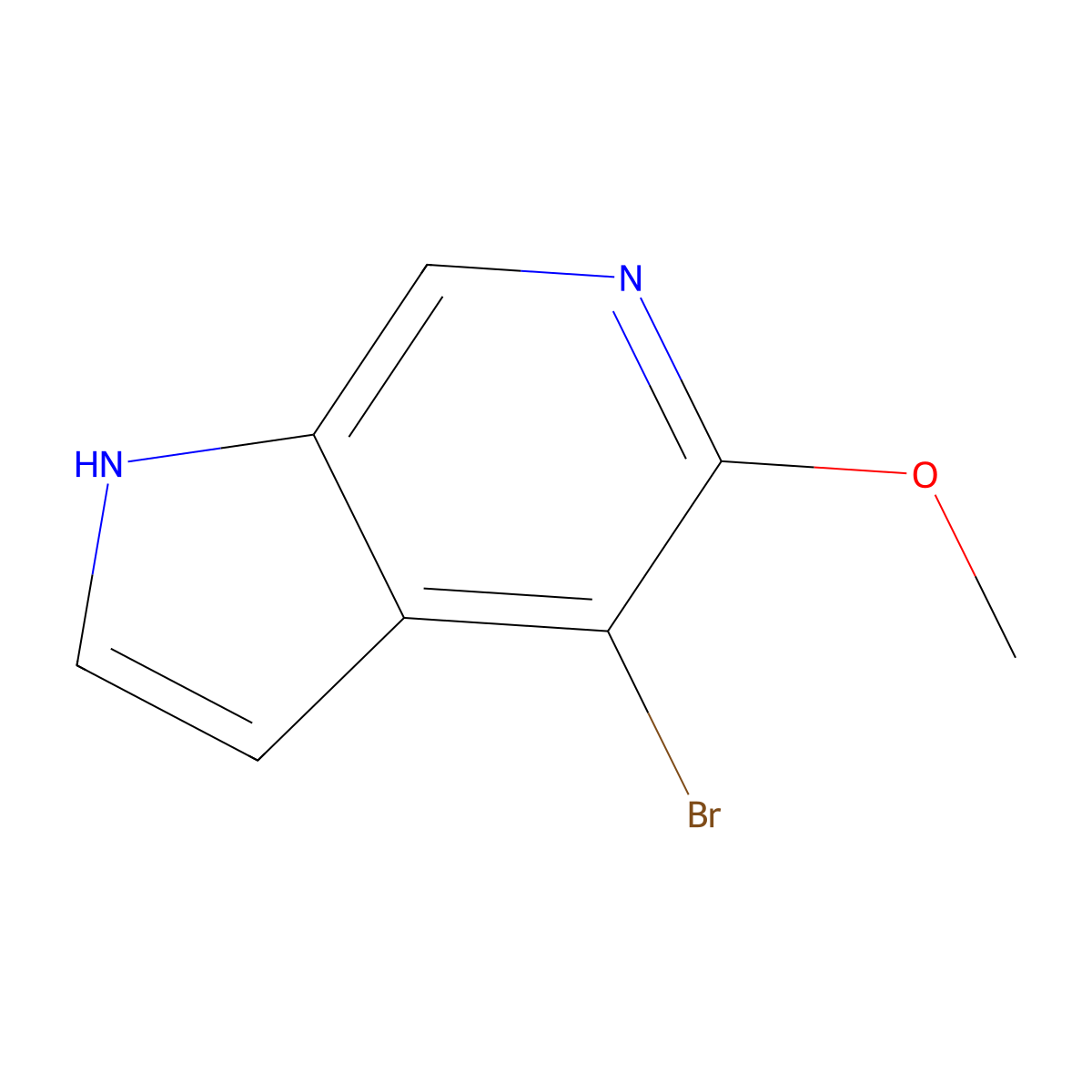 4-bromo-5-methoxy-1H-pyrrolo[2,3-c]pyridine molecular structure, CAS 1254163-78-4