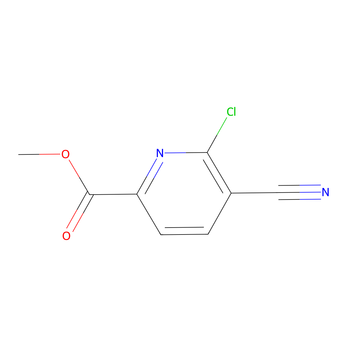 Methyl 6-chloro-5-cyanopicolinate molecular structure, CAS 1254163-81-9