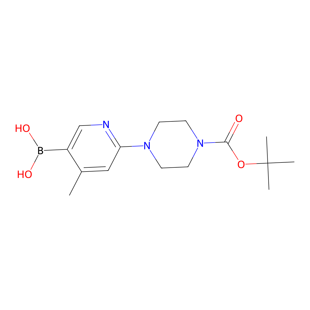 (6-(4-(tert-Butoxycarbonyl)piperazin-1-yl)-4-methylpyridin-3-yl)boronic acid molecular structure, CAS 1254163-84-2