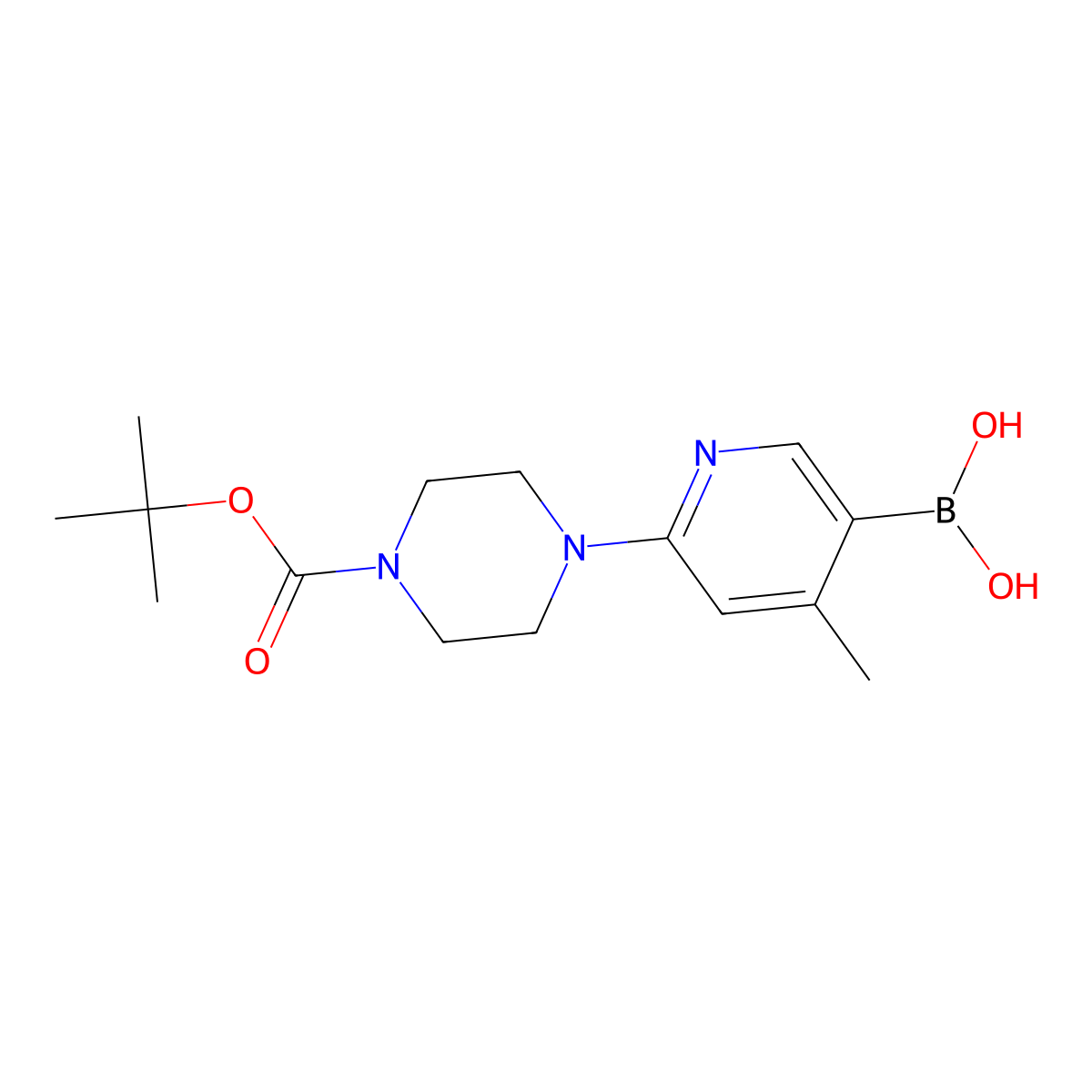 (6-(4-(tert-Butoxycarbonyl)piperazin-1-yl)-4-methylpyridin-3-yl)boronic acid molecular structure, CAS 1254163-84-2