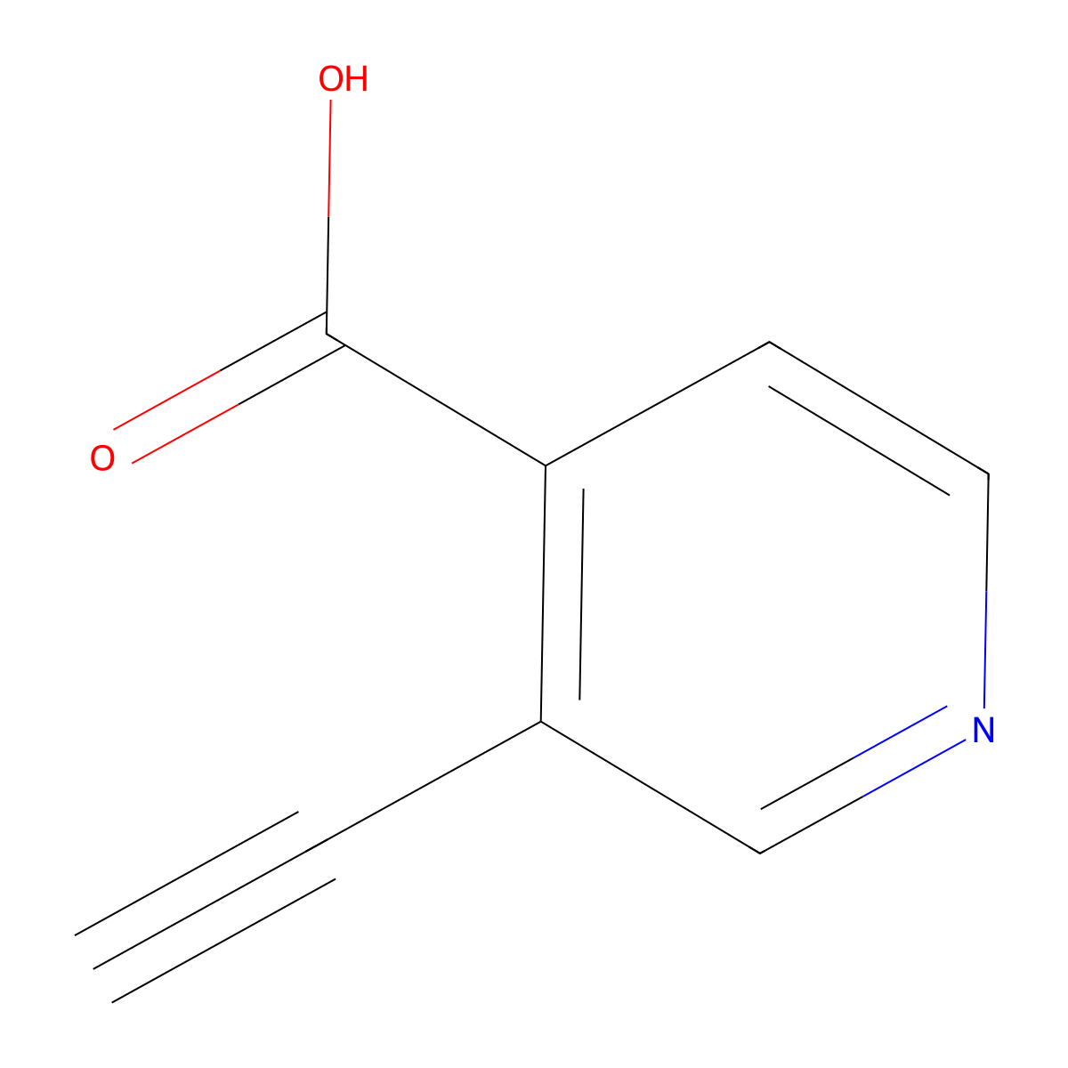 3-Ethynylpyridine-4-carboxylic acid molecular structure, CAS 1254166-43-2