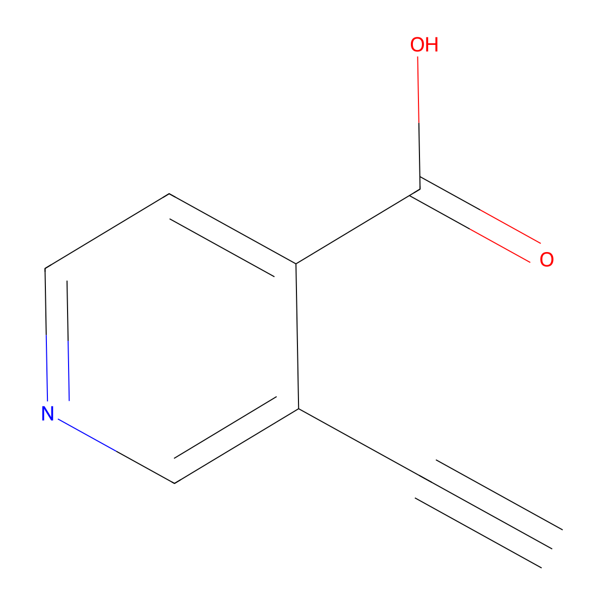 3-Ethynylpyridine-4-carboxylic acid molecular structure, CAS 1254166-43-2