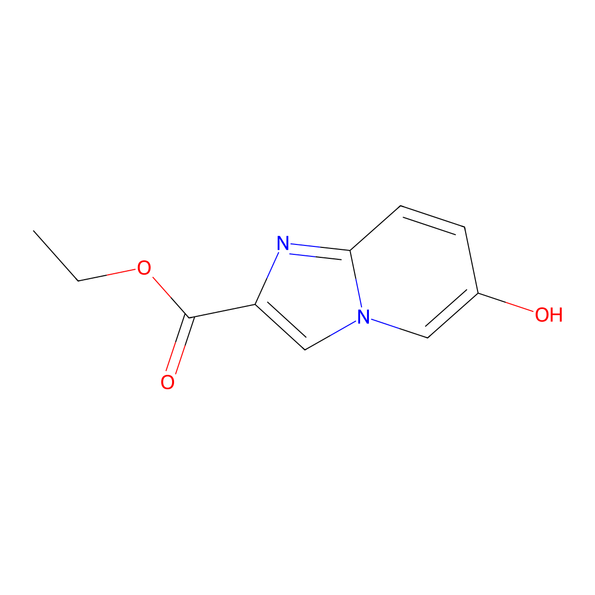 Ethyl 6-hydroxyimidazo[1,2-a]pyridine-2-carboxylate molecular structure, CAS 1254170-86-9