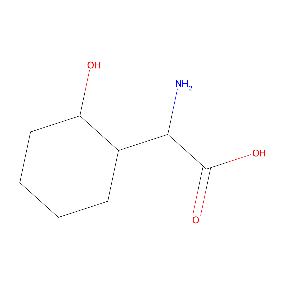 (2R)-2-Amino-2-(2-hydroxycyclohexyl)acetic acid molecular structure, CAS 1254172-34-3