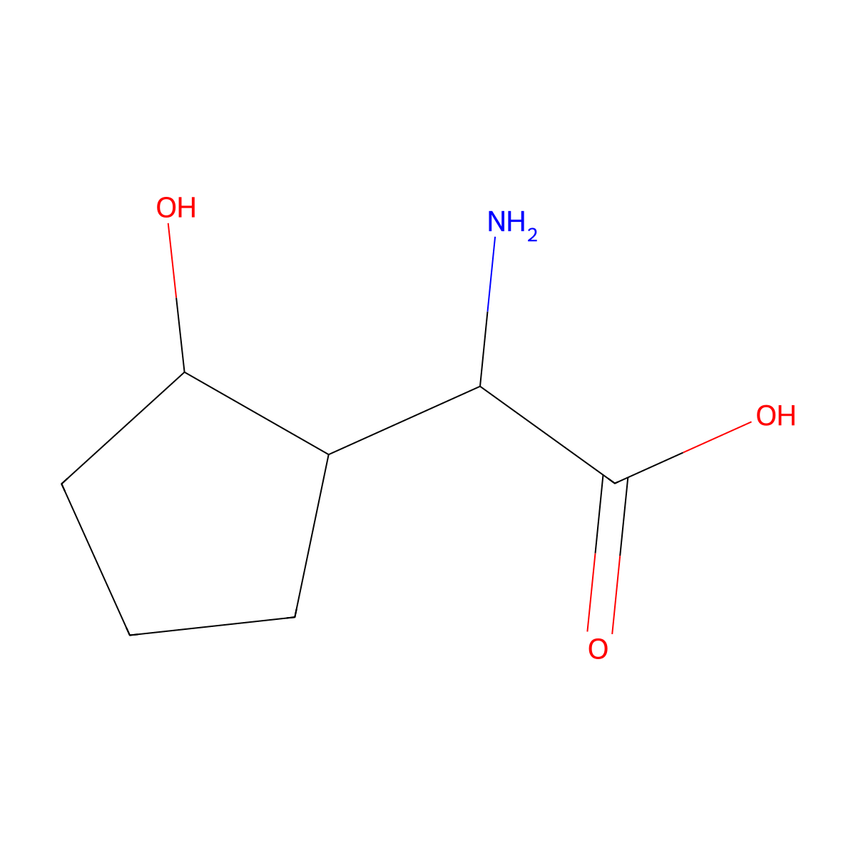 (2R)-2-amino-2-(2-hydroxycyclopentyl)acetic acid molecular structure, CAS 1254172-40-1