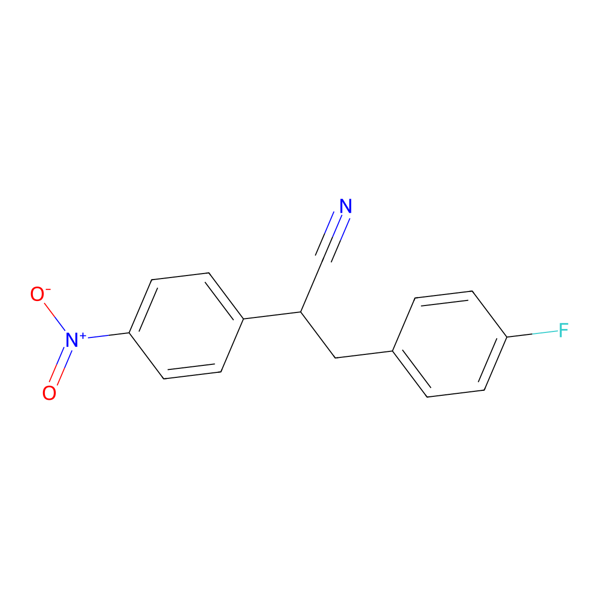 3-(4-Fluorophenyl)-2-(4-nitrophenyl)propanenitrile molecular structure, CAS 1254177-52-0