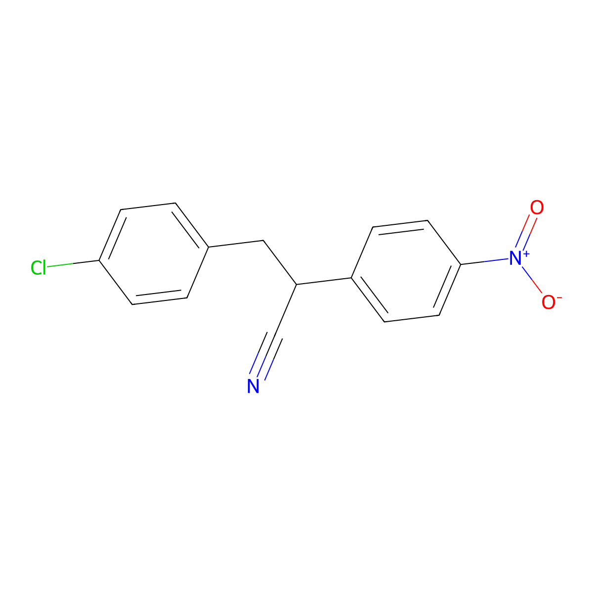 3-(4-Chlorophenyl)-2-(4-nitrophenyl)propanenitrile molecular structure, CAS 1254177-53-1