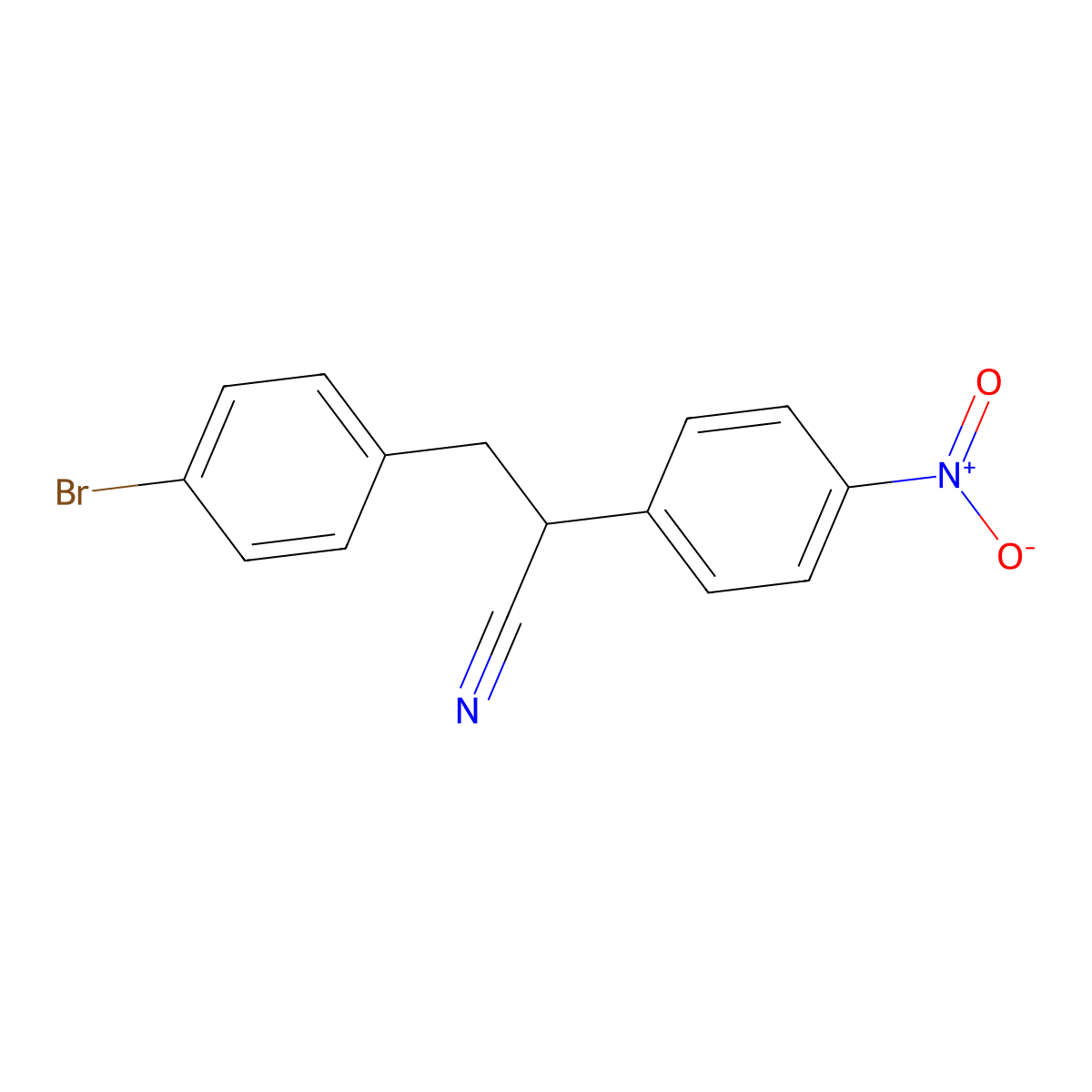 3-(4-Bromophenyl)-2-(4-nitrophenyl)propanenitrile molecular structure, CAS 1254177-54-2