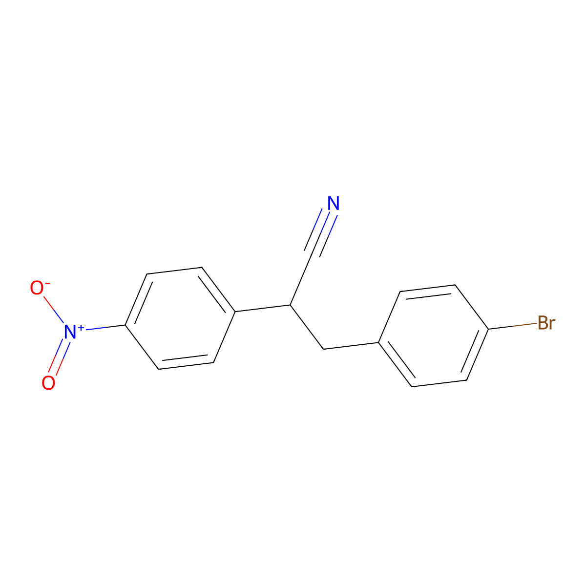 3-(4-Bromophenyl)-2-(4-nitrophenyl)propanenitrile molecular structure, CAS 1254177-54-2