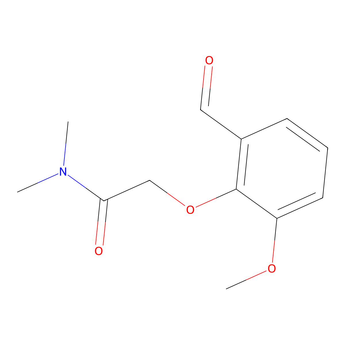 Acetamide, 2-(2-formyl-6-methoxyphenoxy)-N,N-dimethyl- molecular structure, CAS 125418-85-1