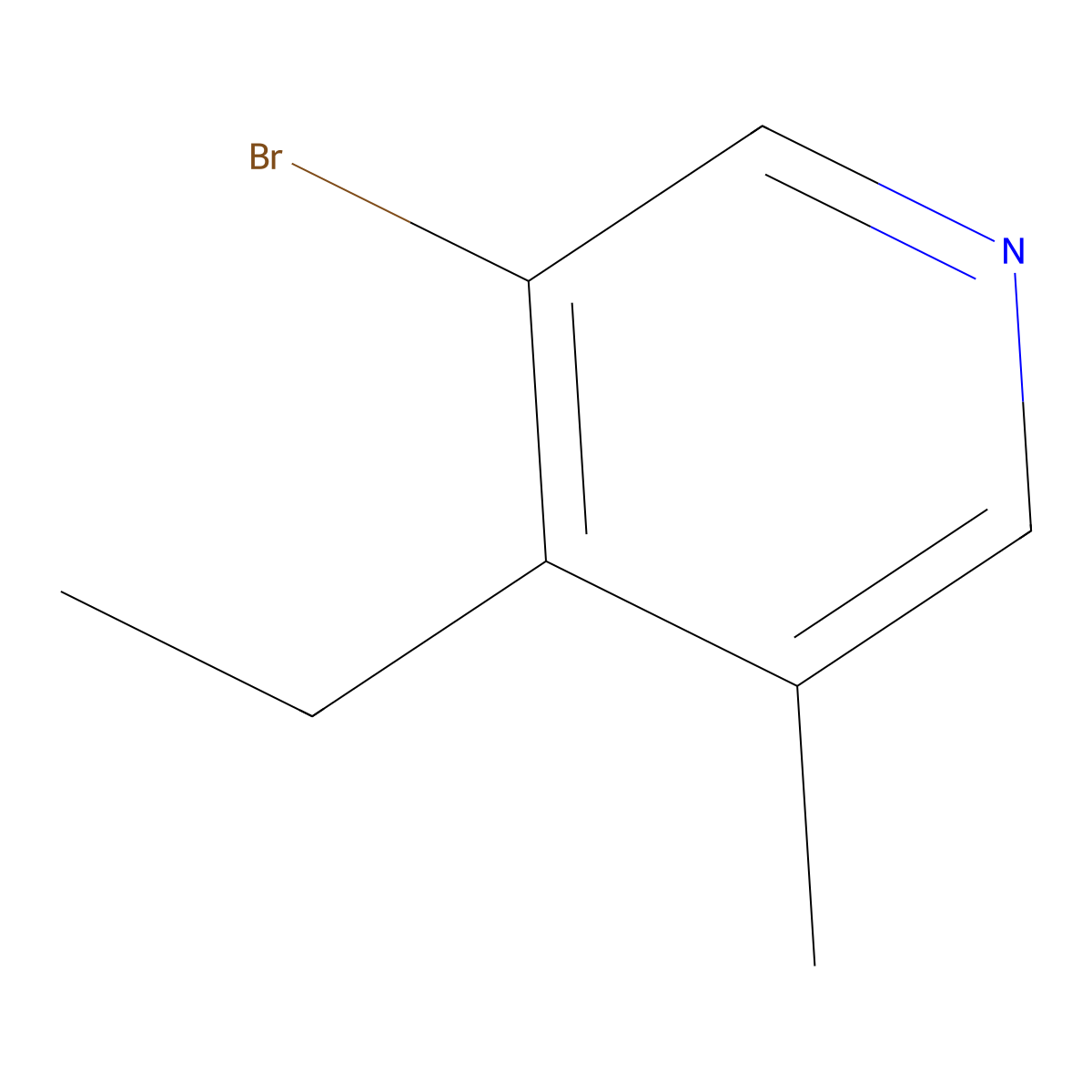 Pyridine, 3-bromo-4-ethyl-5-methyl- molecular structure, CAS 125419-81-0