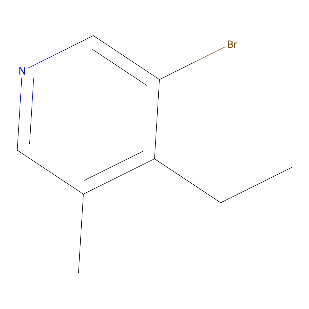 Pyridine, 3-bromo-4-ethyl-5-methyl- molecular structure, CAS 125419-81-0