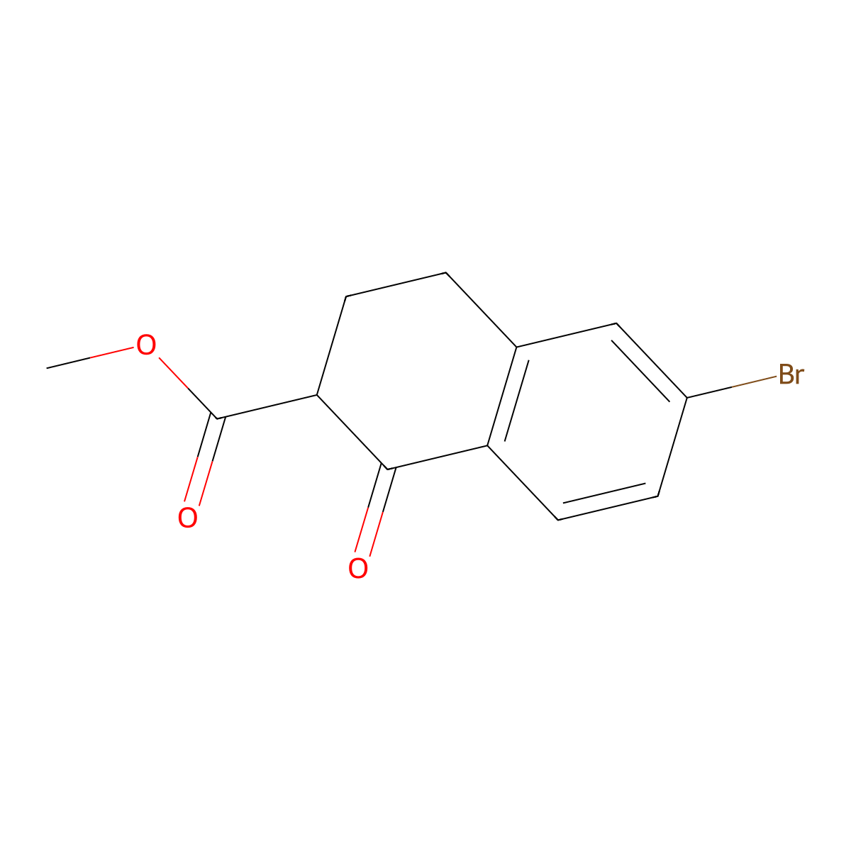 Methyl 6-bromo-1-oxo-1,2,3,4-tetrahydronaphthalene-2-carboxylate molecular structure, CAS 1254192-15-8