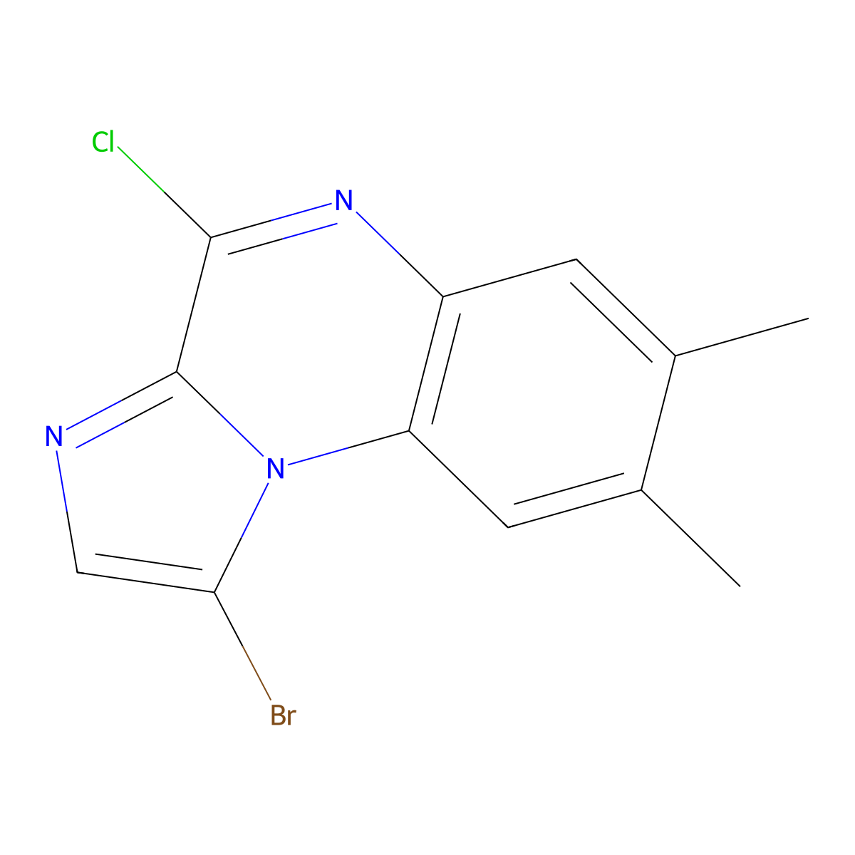 1-Bromo-4-chloro-7,8-dimethylimidazo[1,2-A]quinoxaline molecular structure, CAS 1254196-53-6