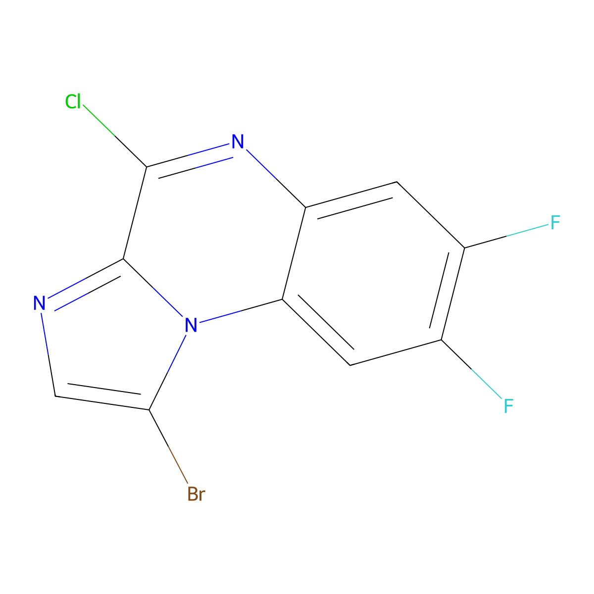 1-Bromo-4-chloro-7,8-difluoroimidazo[1,2-A]quinoxaline molecular structure, CAS 1254196-54-7