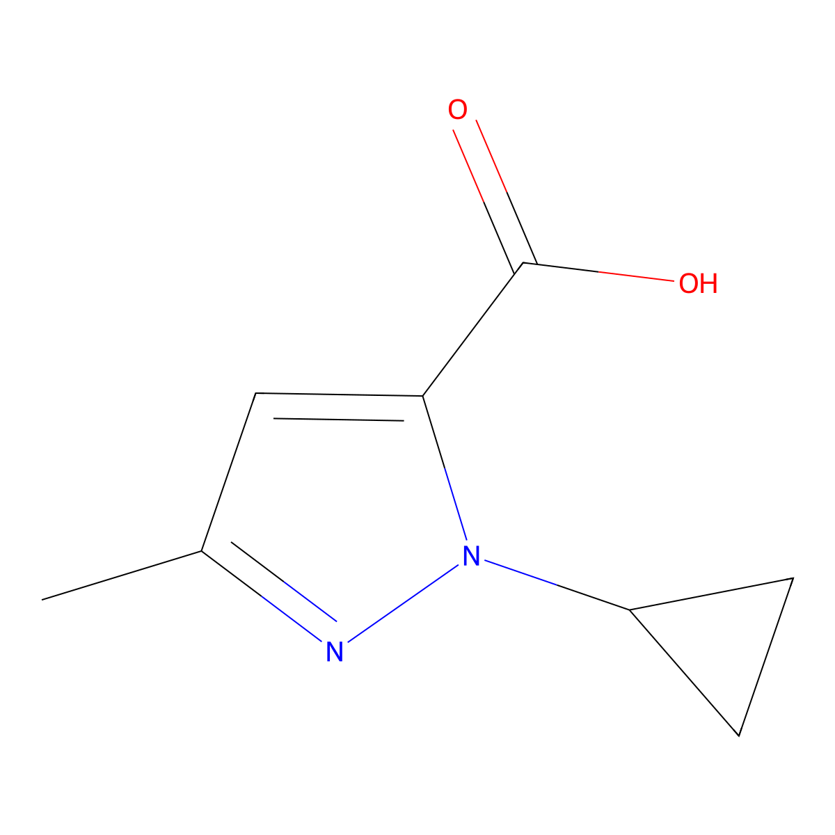 2-Cyclopropyl-5-methyl-2h-pyrazole-3-carboxylic acid molecular structure, CAS 1254199-92-2