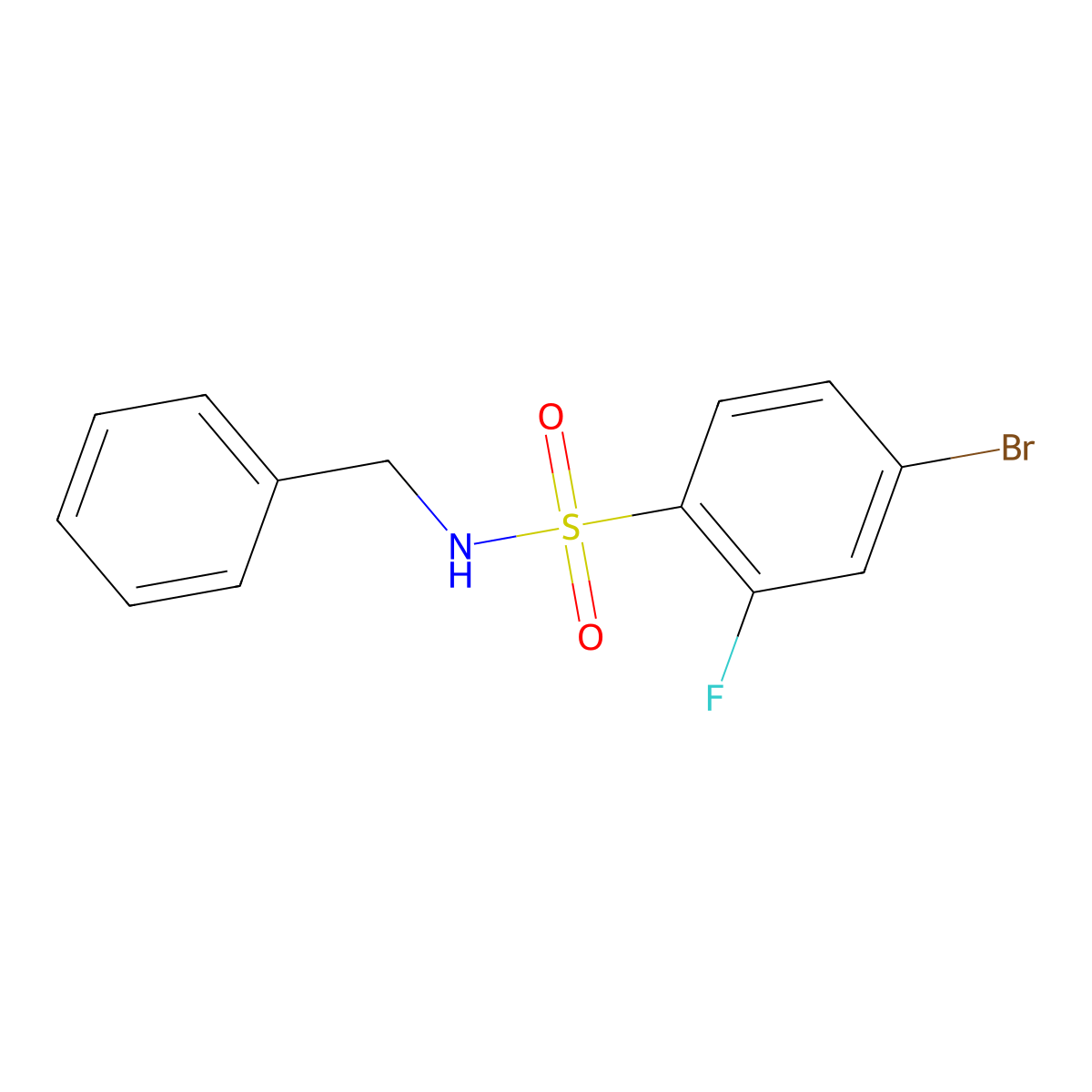 N-benzyl-4-bromo-2-fluorobenzenesulfonamide molecular structure, CAS 1254208-10-0