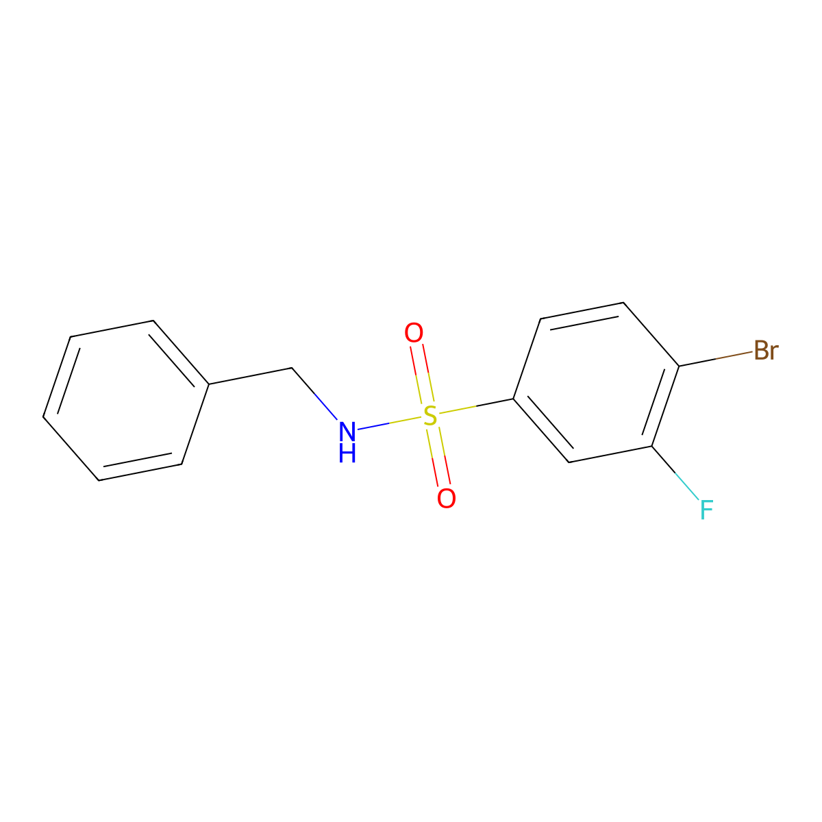 N-benzyl-4-bromo-3-fluorobenzenesulfonamide molecular structure, CAS 1254208-13-3