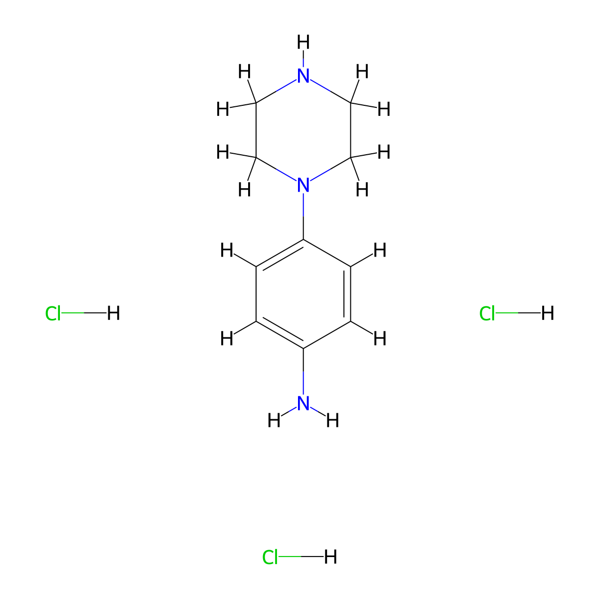 1-(4-Amino-phenyl)-piperazine trihydrochloride molecular structure, CAS 125421-99-0