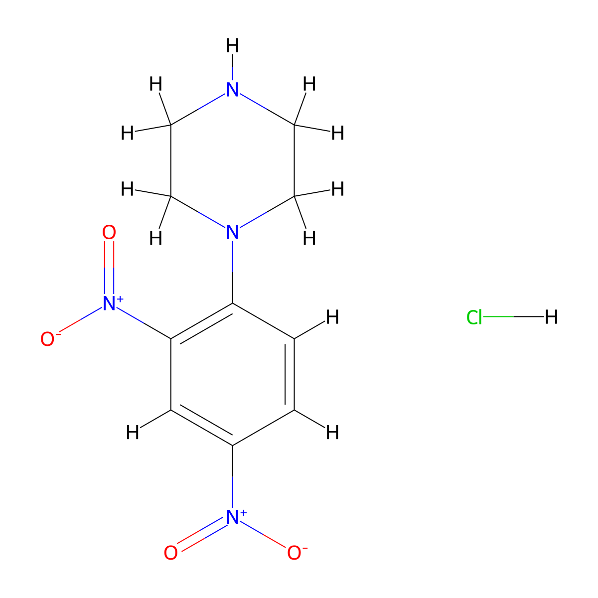 1-(2,4-Dinitrophenyl)-piperazine hydrochloride molecular structure, CAS 125422-00-6